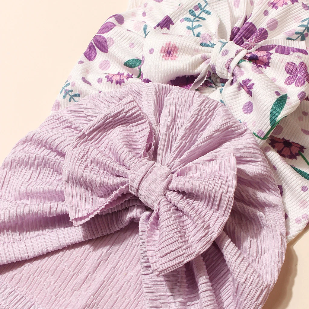 Lot de 3 Bonnets Turban Bébé avec Nœud – Doux, Élégants et Confortables 1AN-2ANS