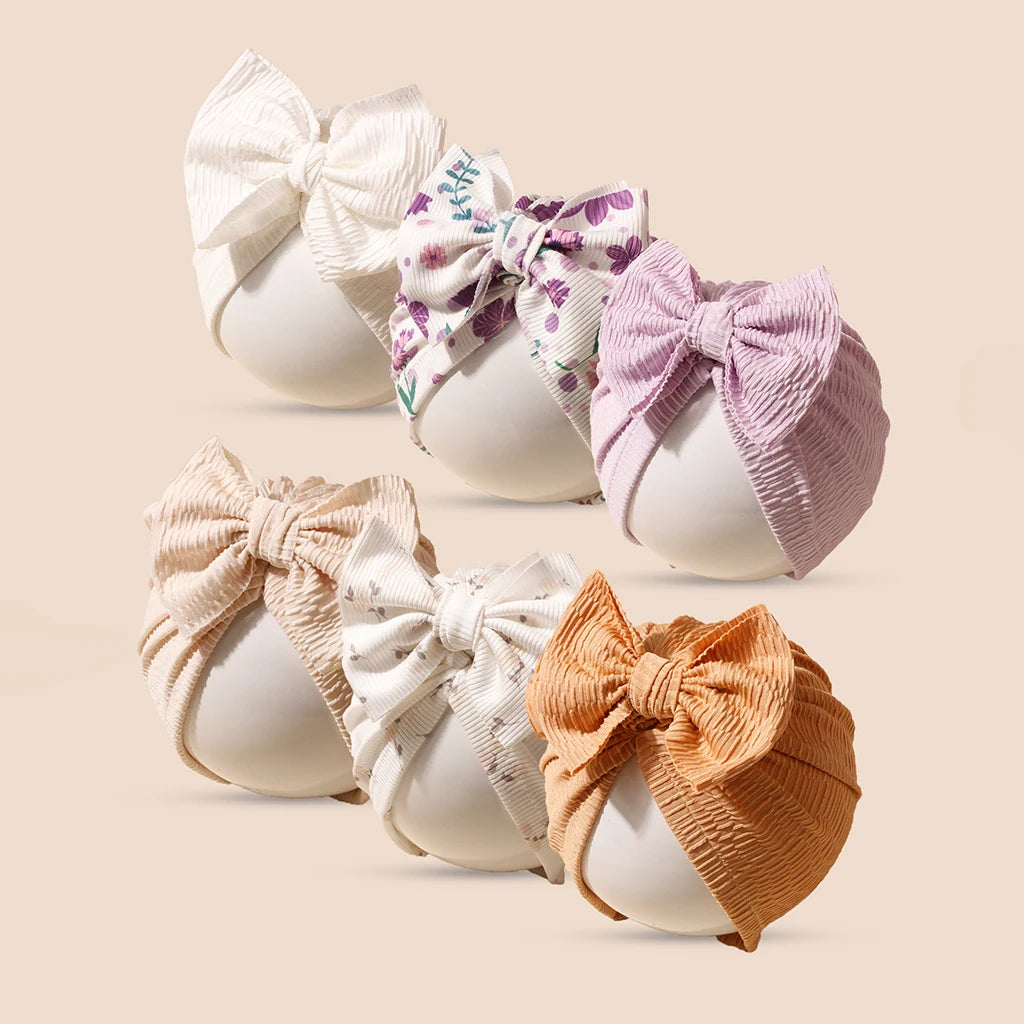 Lot de 3 Bonnets Turban Bébé avec Nœud – Doux, Élégants et Confortables 1AN-2ANS