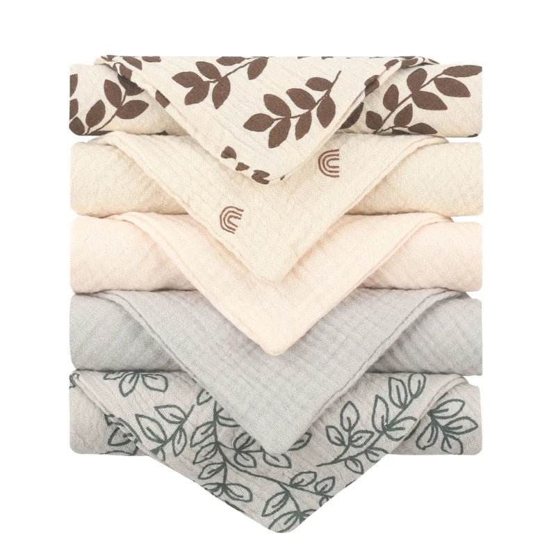Lot de 5 langes en coton pour bébé – Ultra doux & absorbants
