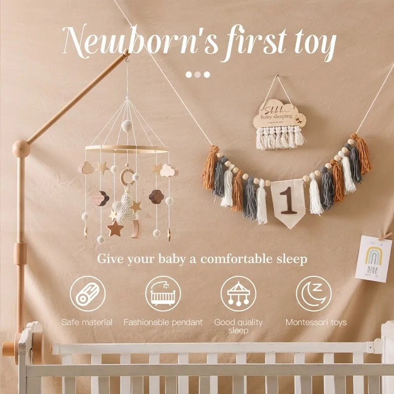 DreamMobile™ – Mobile musical en bois pour lit de bébé