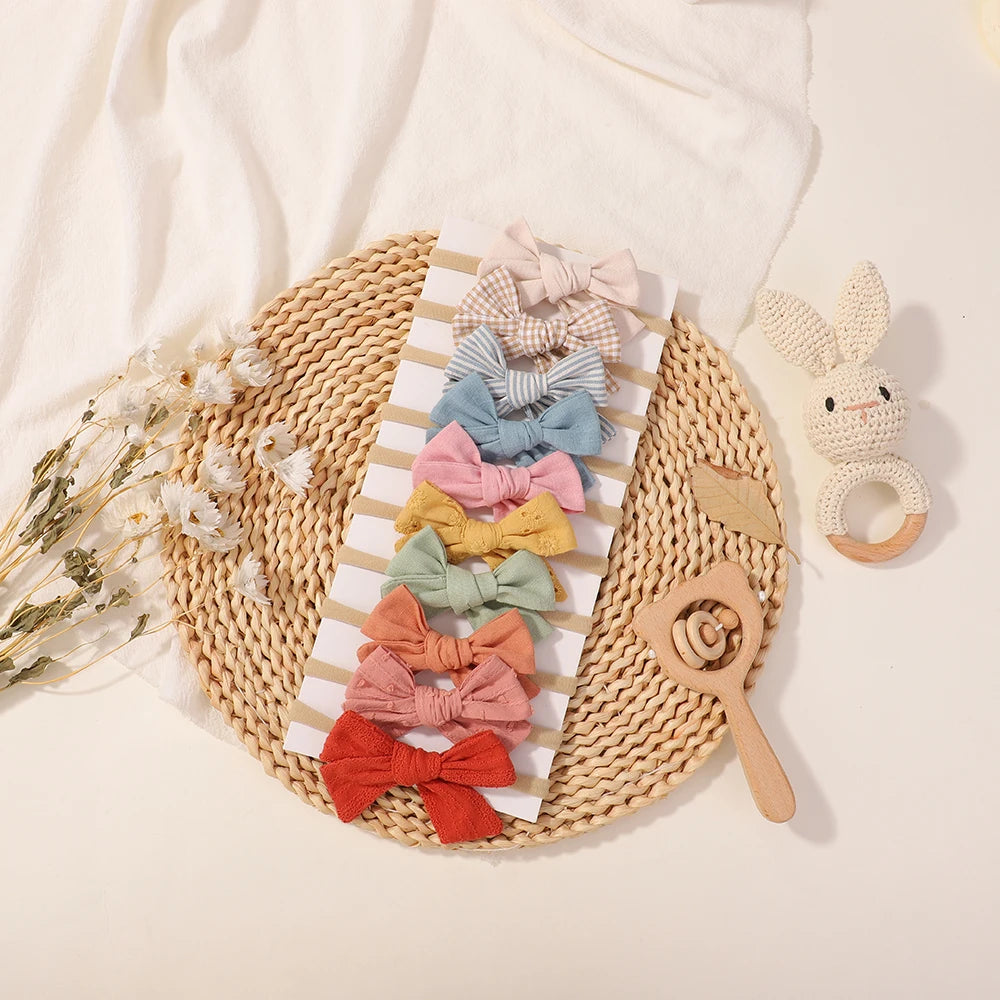 Lot de 10 bandeaux à nœud pour bébé fille – Nylon ultra doux