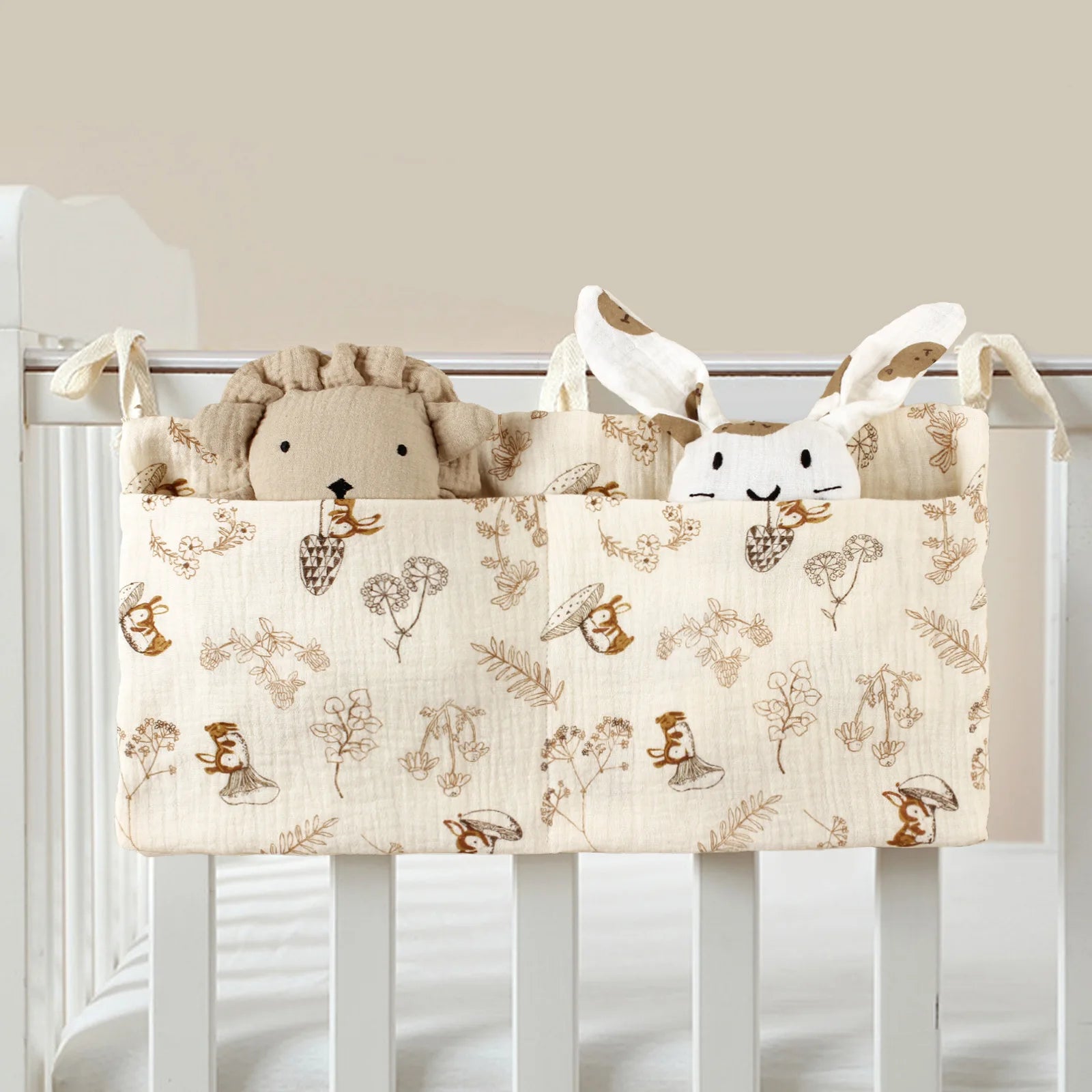Organisateur de Lit Bébé en Coton – Rangement Suspendu