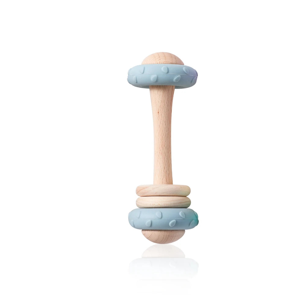 Hochet de Dentition en Silicone & Bois Naturel
