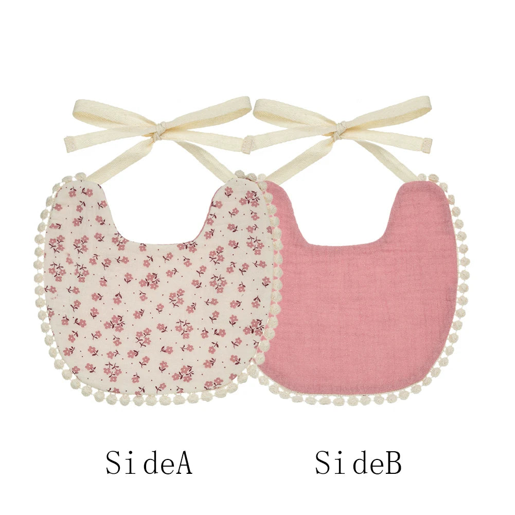 Bavoir bébé en mousseline de coton | Double face, absorbant et réglable