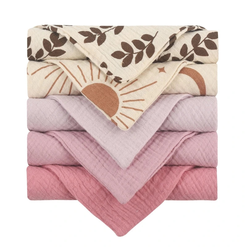 Lot de 5 langes en coton pour bébé – Ultra doux & absorbants