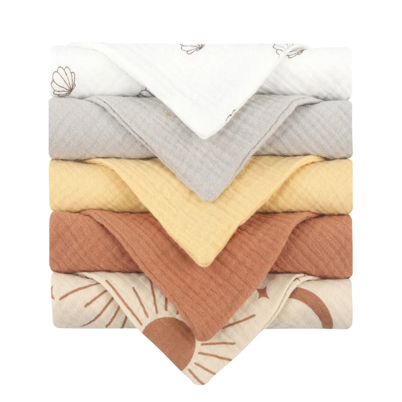 Lot de 5 langes en coton pour bébé – Ultra doux & absorbants