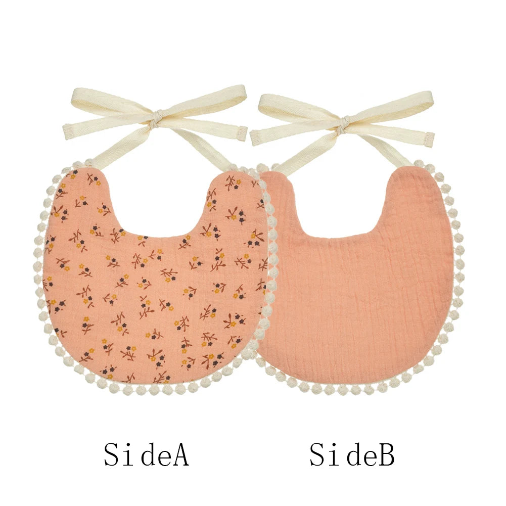 Bavoir bébé en mousseline de coton | Double face, absorbant et réglable