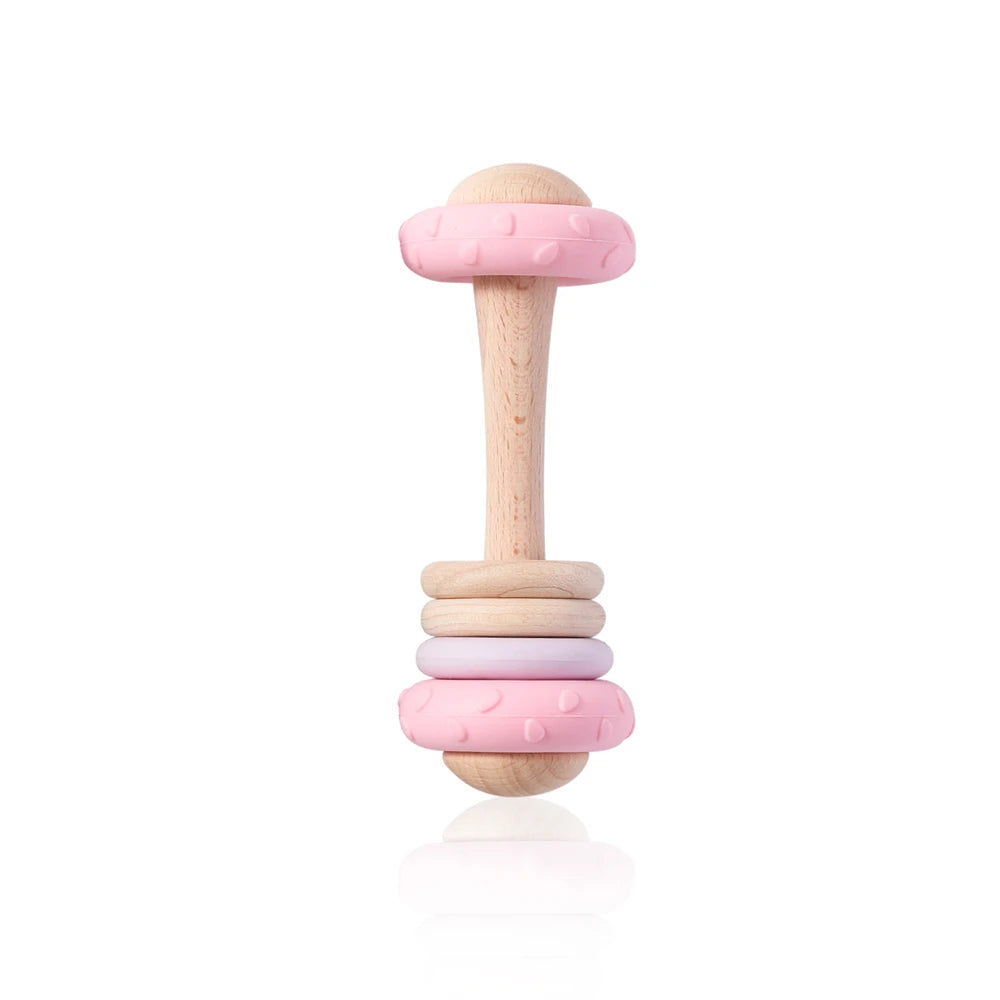 Hochet de Dentition en Silicone & Bois Naturel