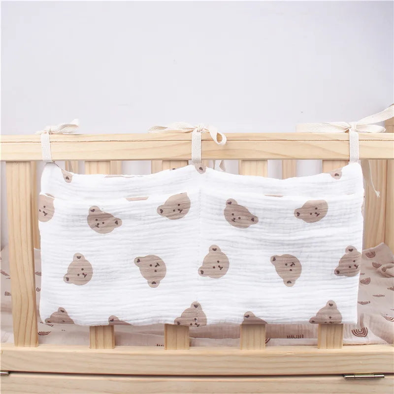 Organisateur de Lit Bébé en Coton – Rangement Suspendu