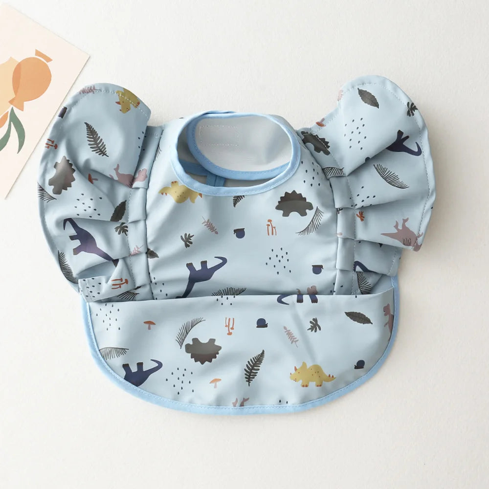 Bavoir Imperméable à Manches Courtes avec Récupérateur – Style Scandinave