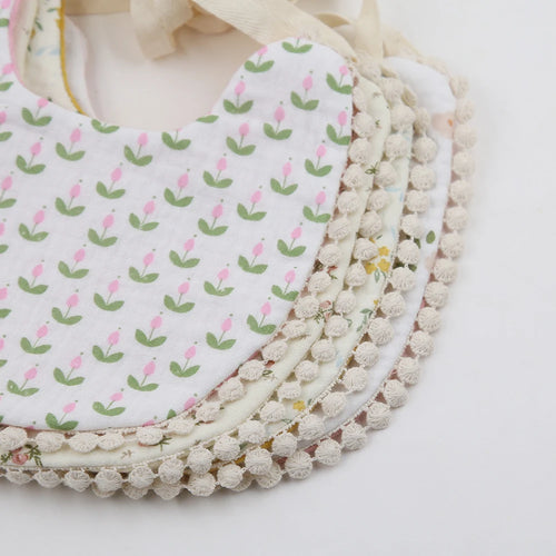 Bavoir bébé en mousseline de coton | Double face, absorbant et réglable
