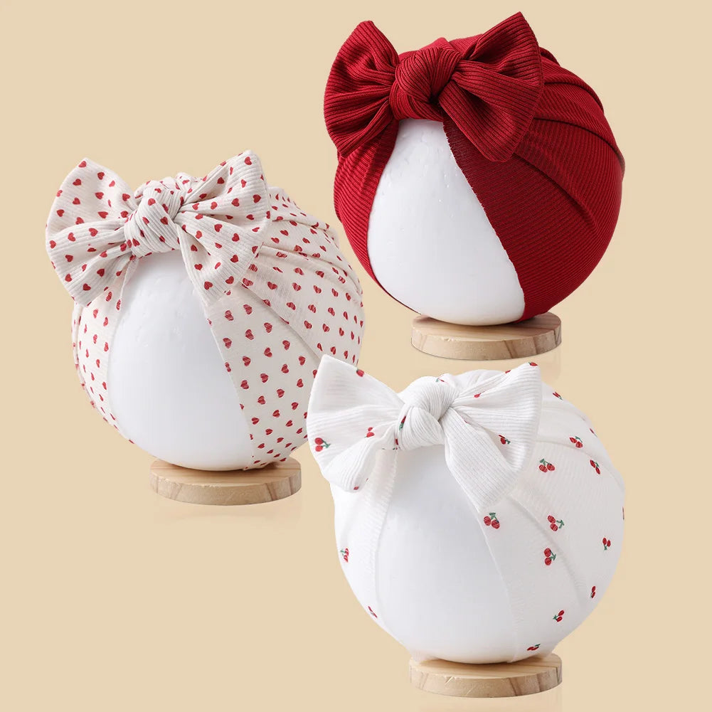 Lot de 3 Bonnets Turban Bébé en Coton – Doux, Extensibles et Élégants