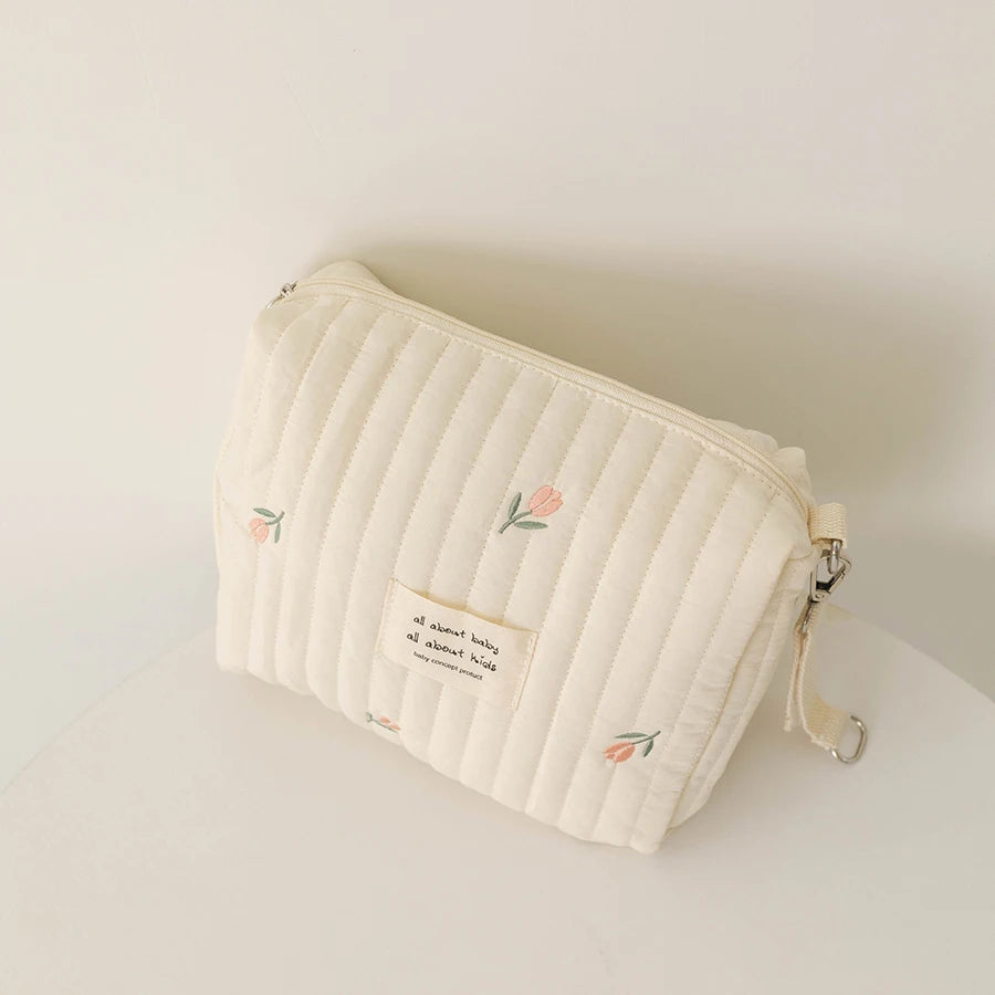 Trousse à langer bébé matelassée | Grande capacité pour couches, lingettes & accessoires