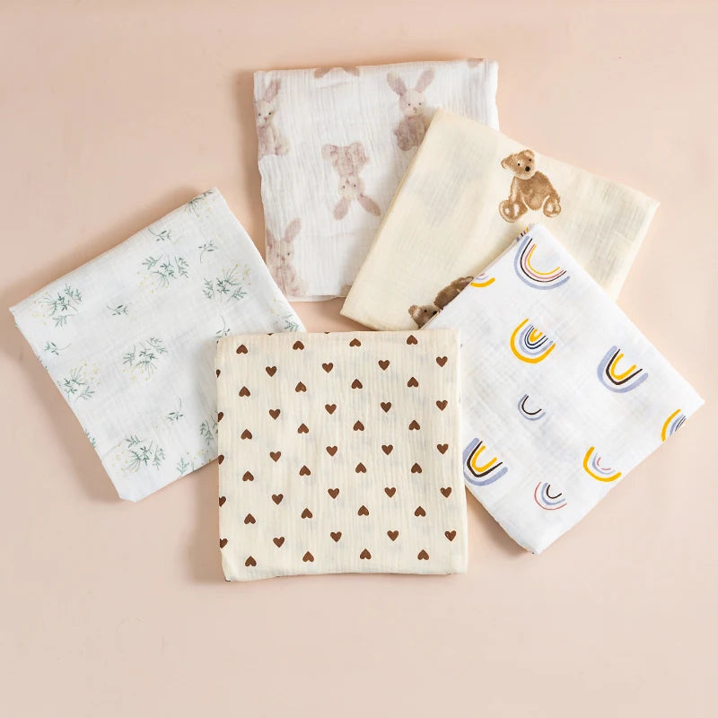 Lange Bébé en Mousseline de Coton – Couverture Multi-Usage