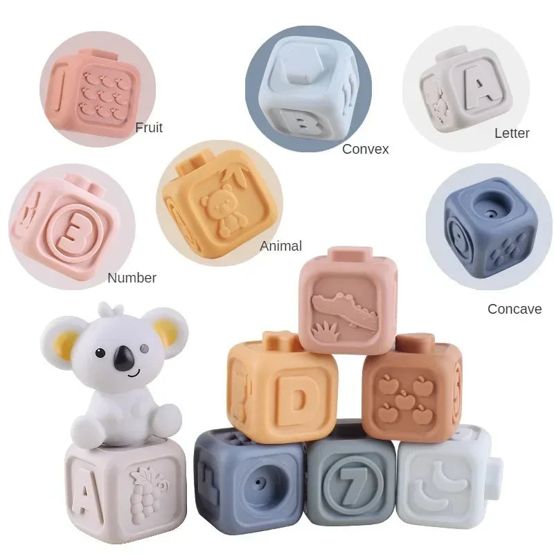 Blocs Montessori en Silicone – Éveil & Dentition