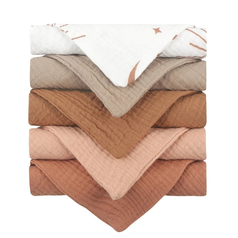 Lot de 5 langes en coton pour bébé – Ultra doux & absorbants