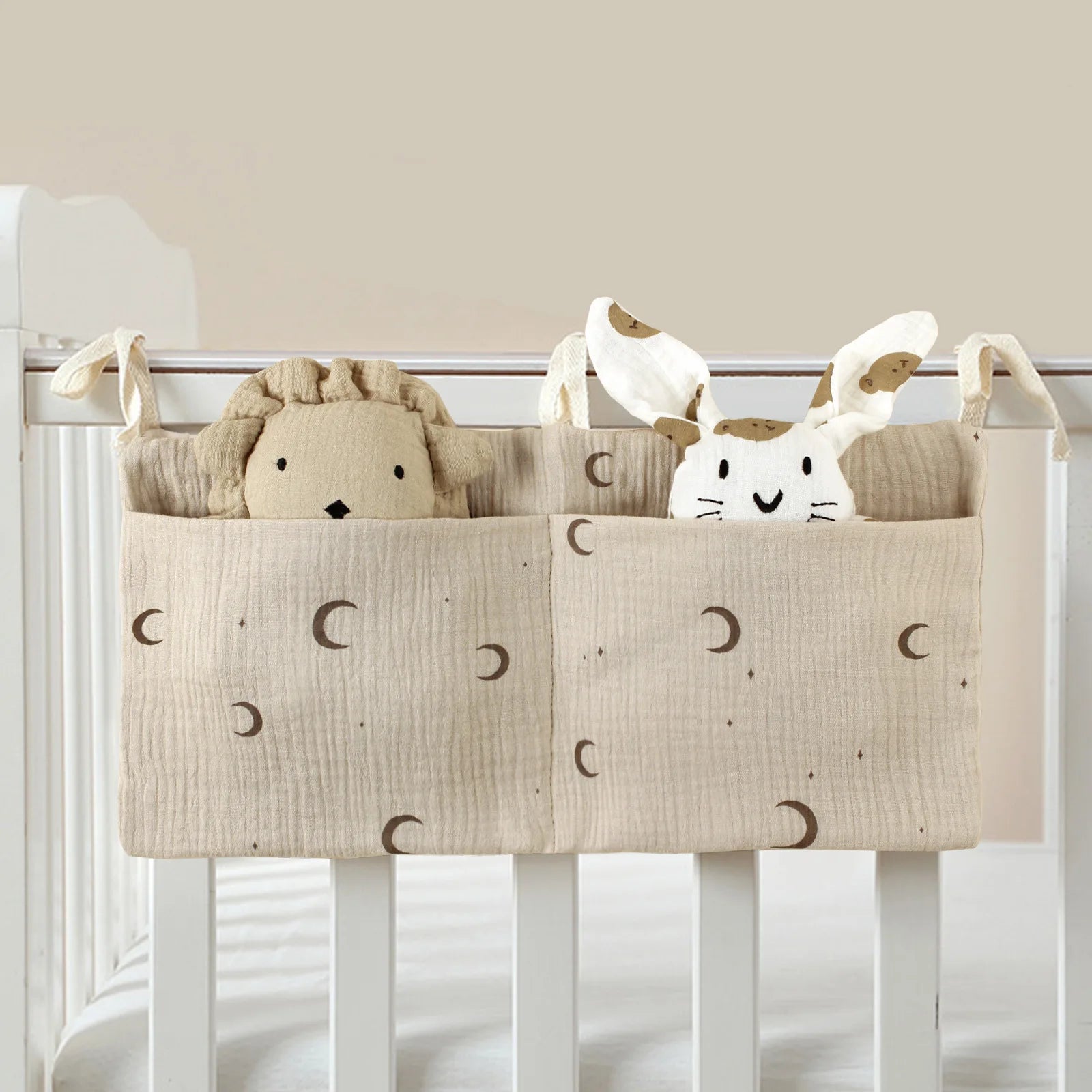 Organisateur de Lit Bébé en Coton – Rangement Suspendu