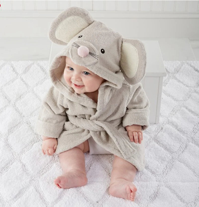 Peignoir de bain bébé à capuche | Ultra doux en coton avec oreilles d’animal