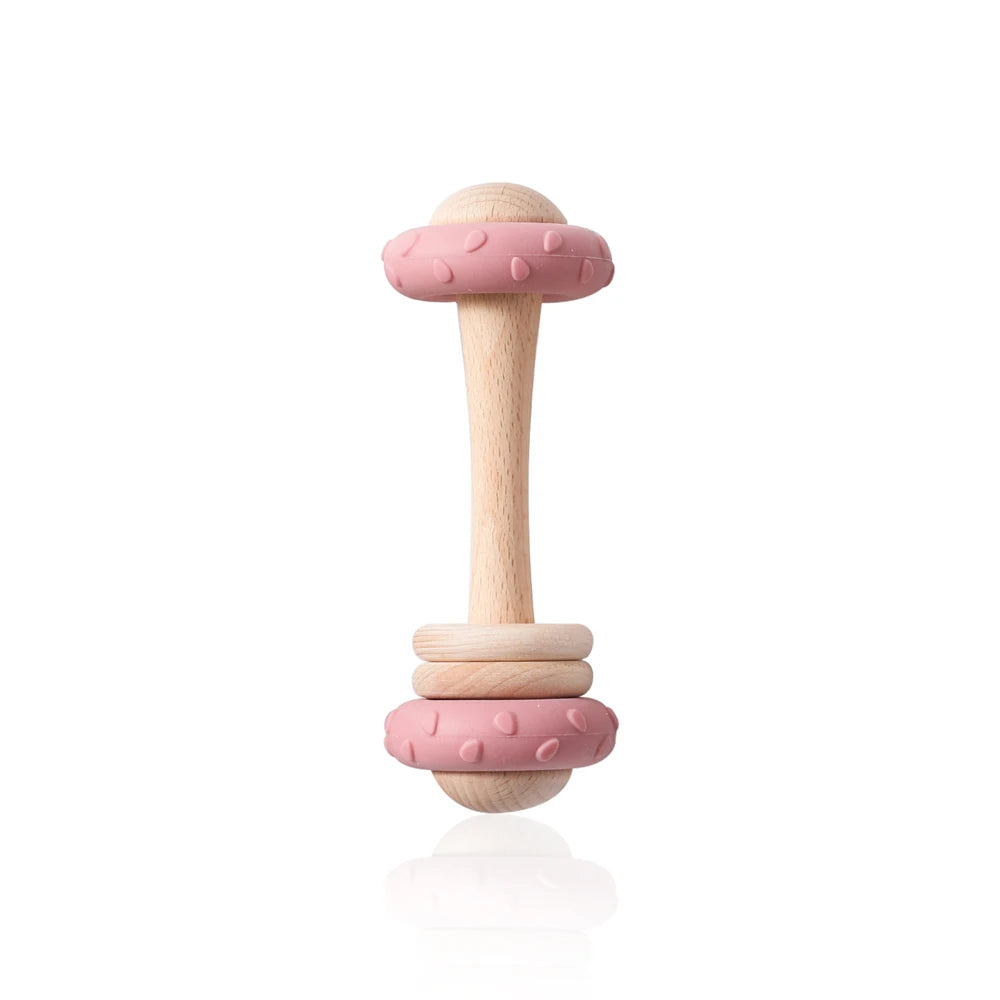 Hochet de Dentition en Silicone & Bois Naturel
