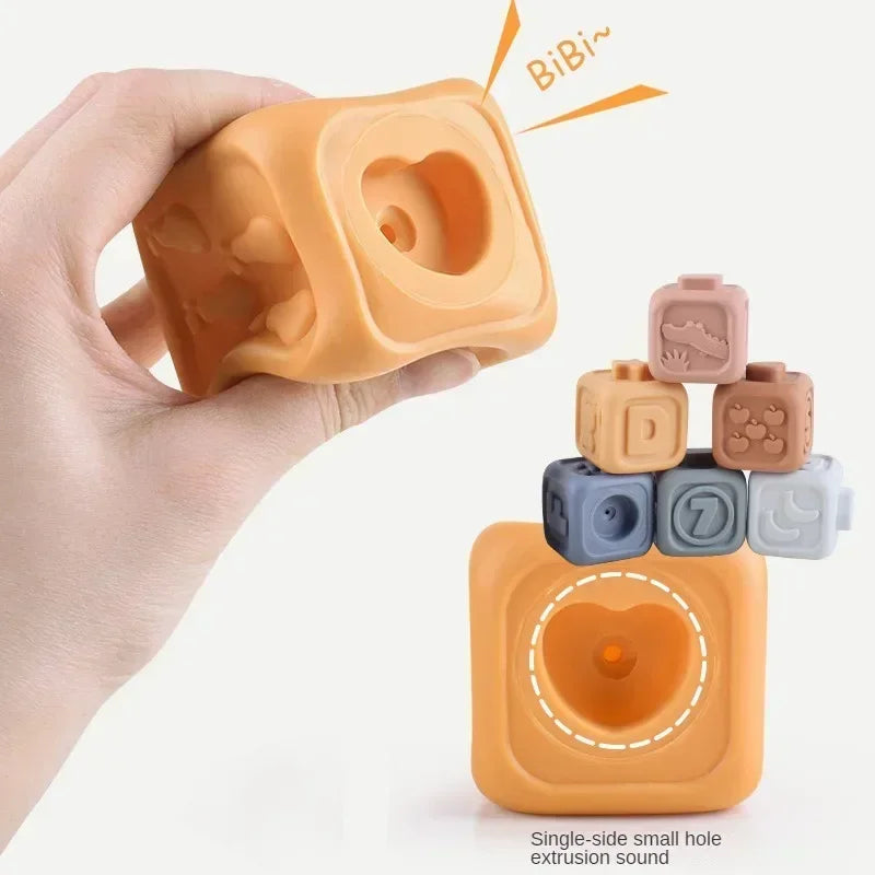 Blocs Montessori en Silicone – Éveil & Dentition