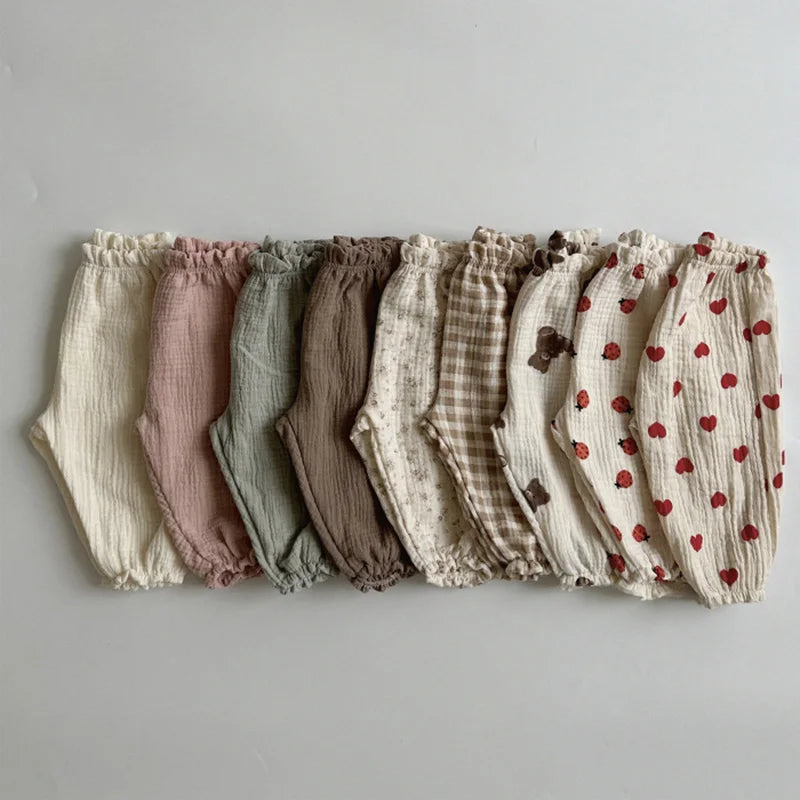 Pantalon Bébé en Coton Bio – Mousseline Douce