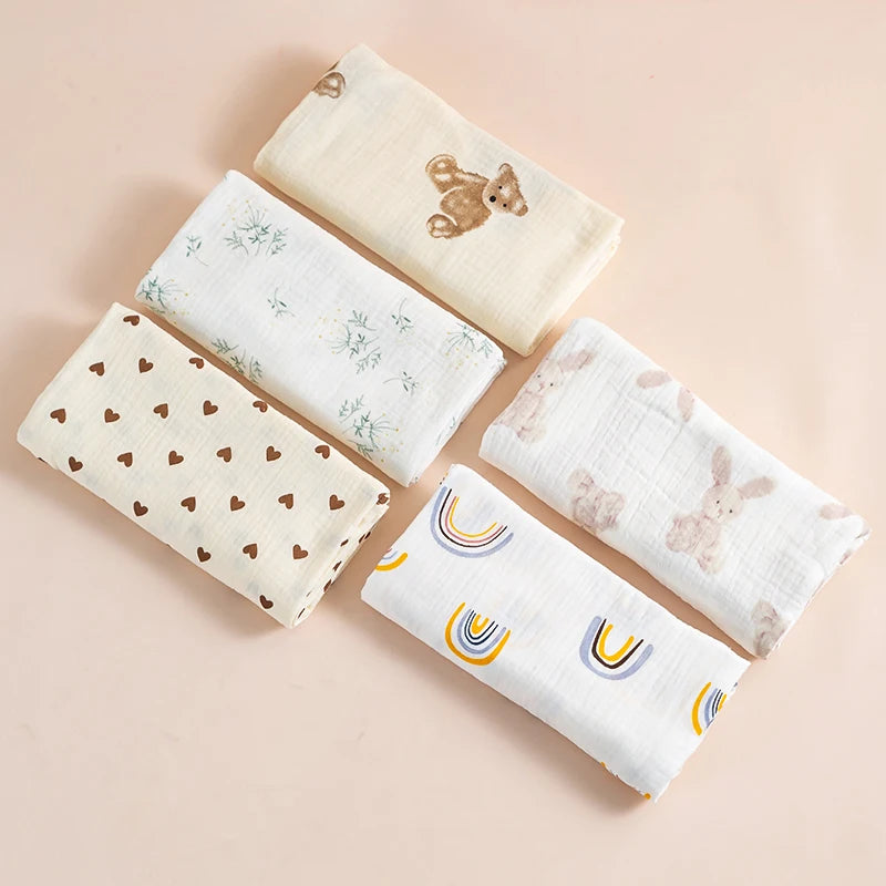 Lange Bébé en Mousseline de Coton – Couverture Multi-Usage