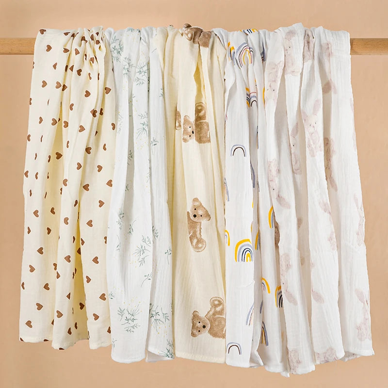 Lange Bébé en Mousseline de Coton – Couverture Multi-Usage