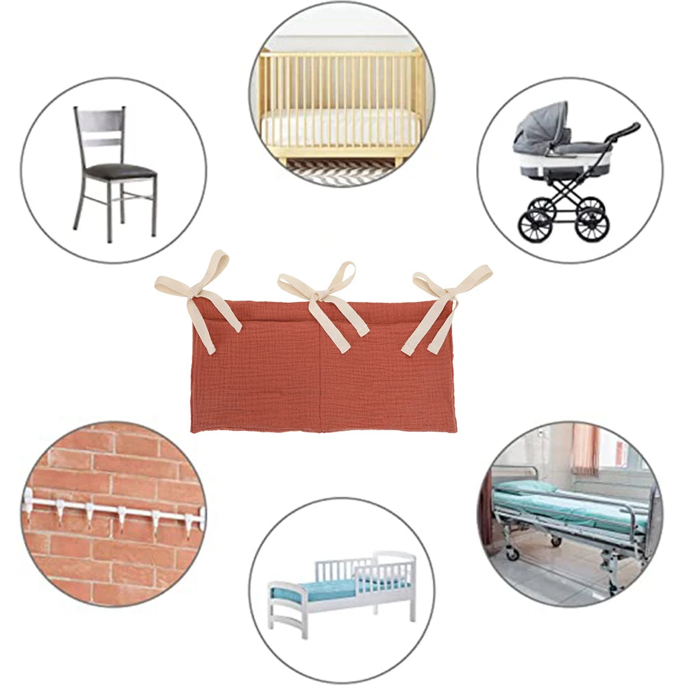 Organisateur de Lit Bébé en Coton – Rangement Suspendu