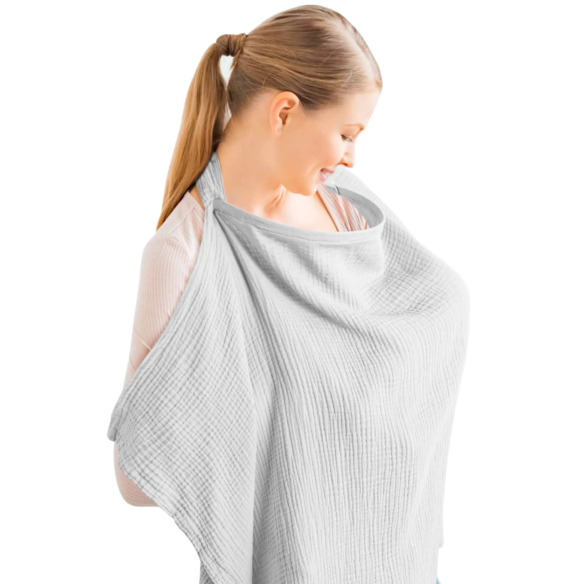 Couverture d’allaitement en mousseline de coton | Tablier d’allaitement respirant avec ouverture de vue