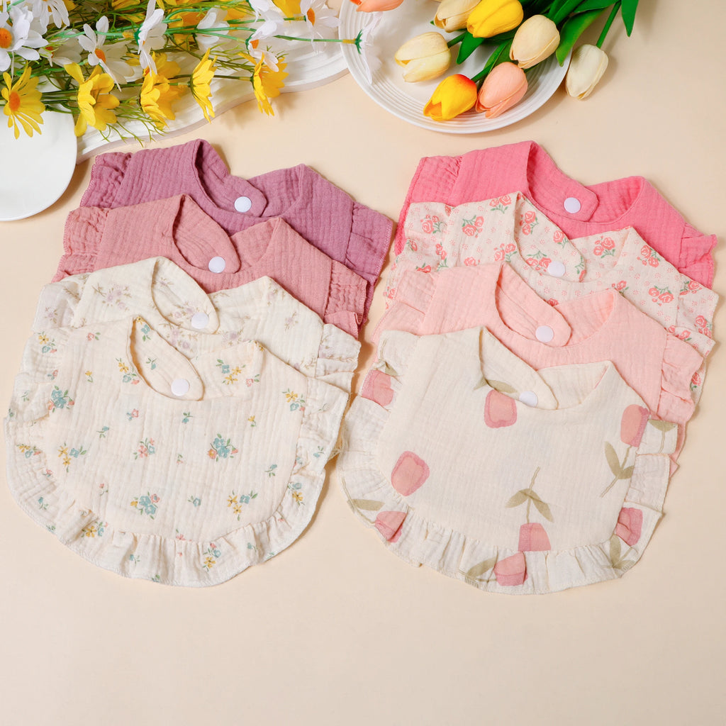 Lot de 4 bavoirs bandana en mousseline de coton | Doux, absorbants & réglables pour bébé
