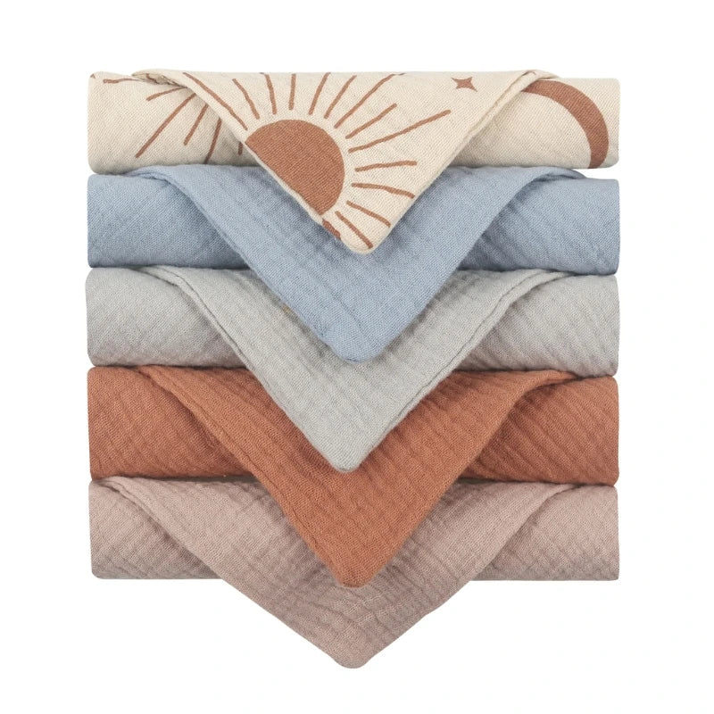 Lot de 5 langes en coton pour bébé – Ultra doux & absorbants
