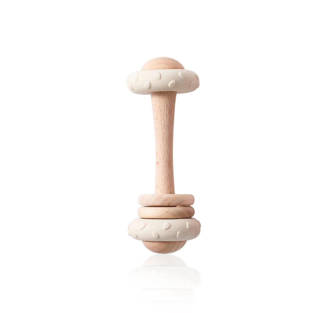 Hochet de Dentition en Silicone & Bois Naturel