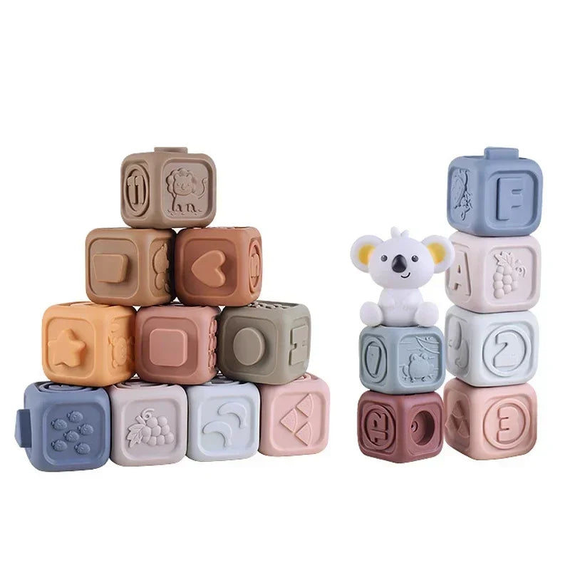 Blocs Montessori en Silicone – Éveil & Dentition