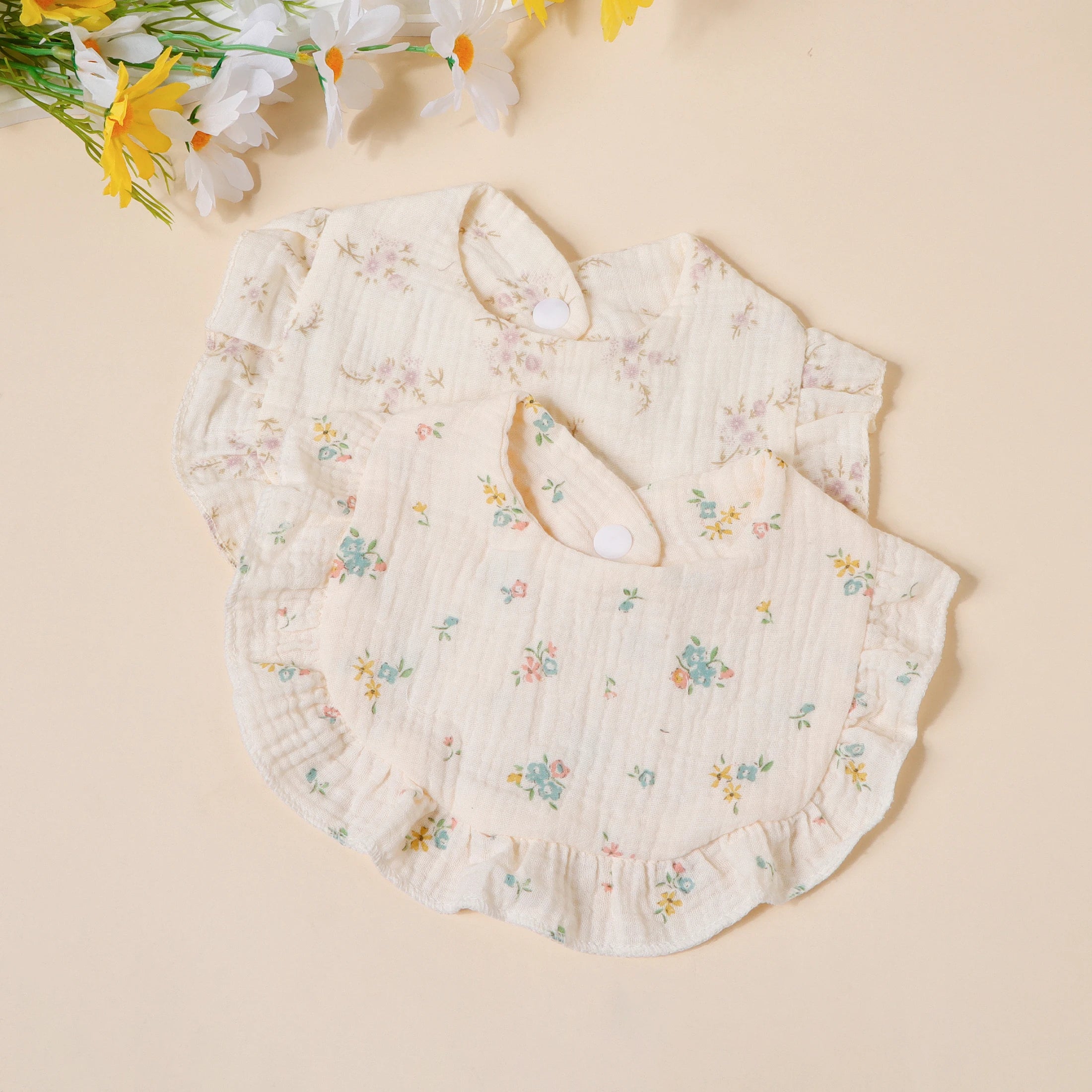 Lot de 4 bavoirs bandana en mousseline de coton | Doux, absorbants & réglables pour bébé
